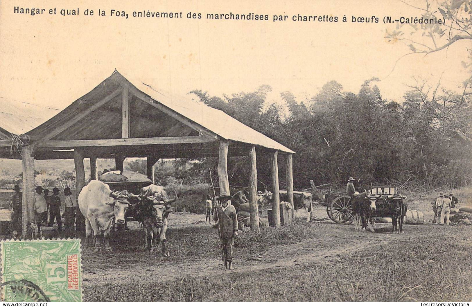 FRANCE - Nouvelle Calédonie - Hangar Et Quai De La Foa, Enlèvement Des Marchandises Par.. - Carte Postale Ancienne - Nouvelle Calédonie