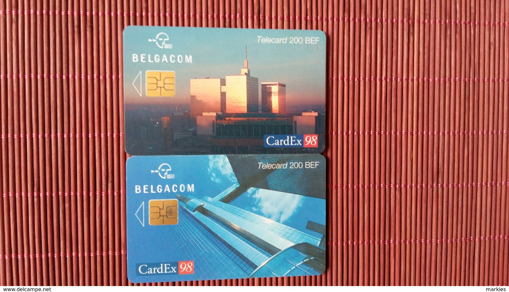 Cardex 98  2 Different Cards Belgium Used Rare - Con Chip