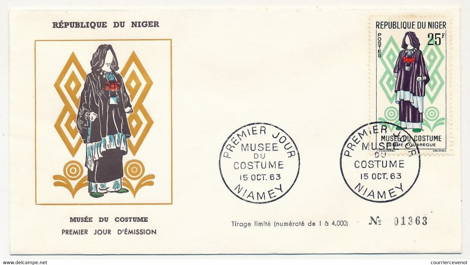 NIGER - 6 Enveloppes FDC - 6 Valeurs Musée Du Costume - NIAMEY - 15 Octobre 1963 - Niger (1960-...)