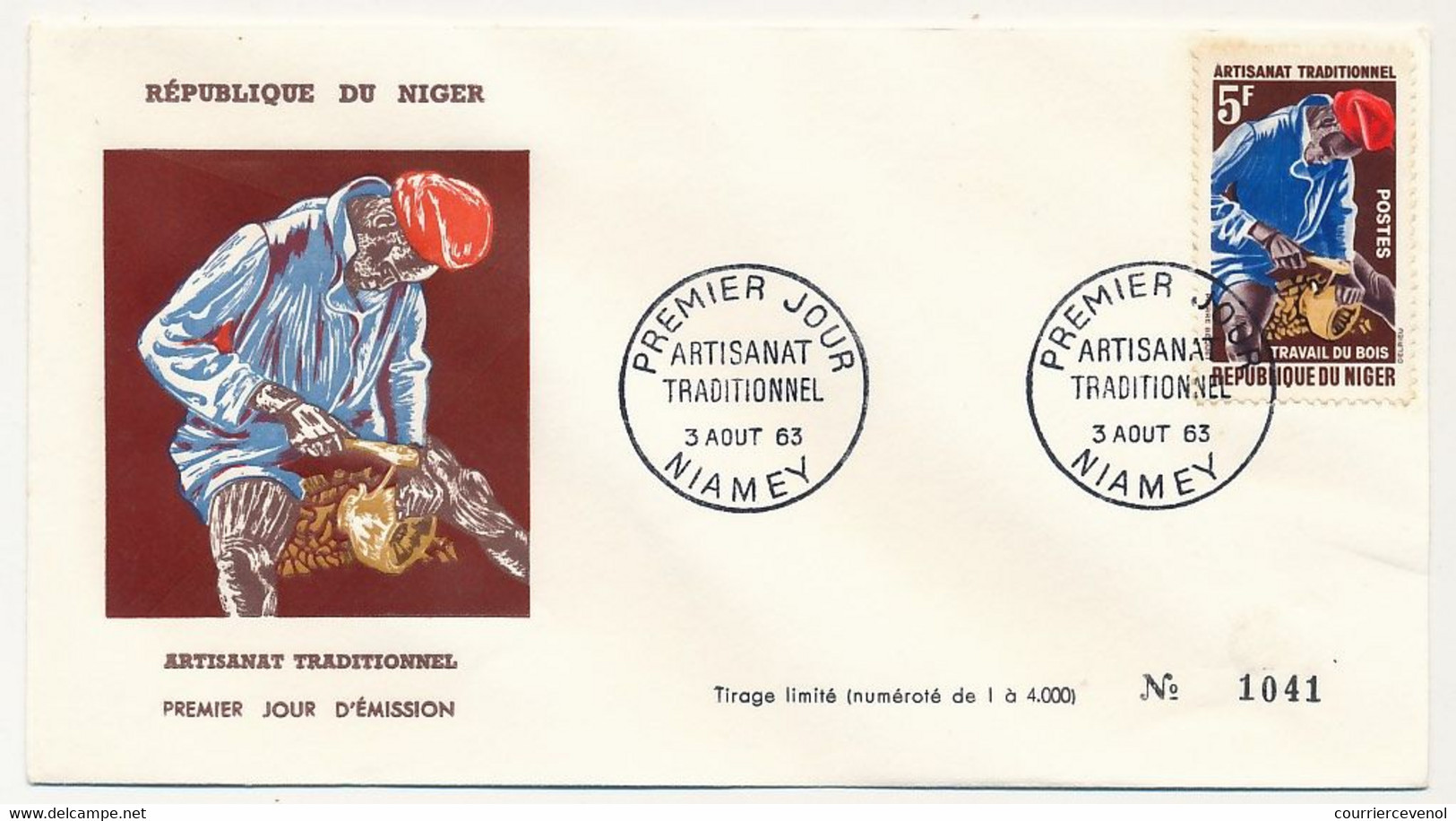 NIGER => 6 Enveloppes FDC => Artisanat Traditionnel - Série 6 Valeurs - NIAMEY - 3 Aout 1965 - Niger (1960-...)