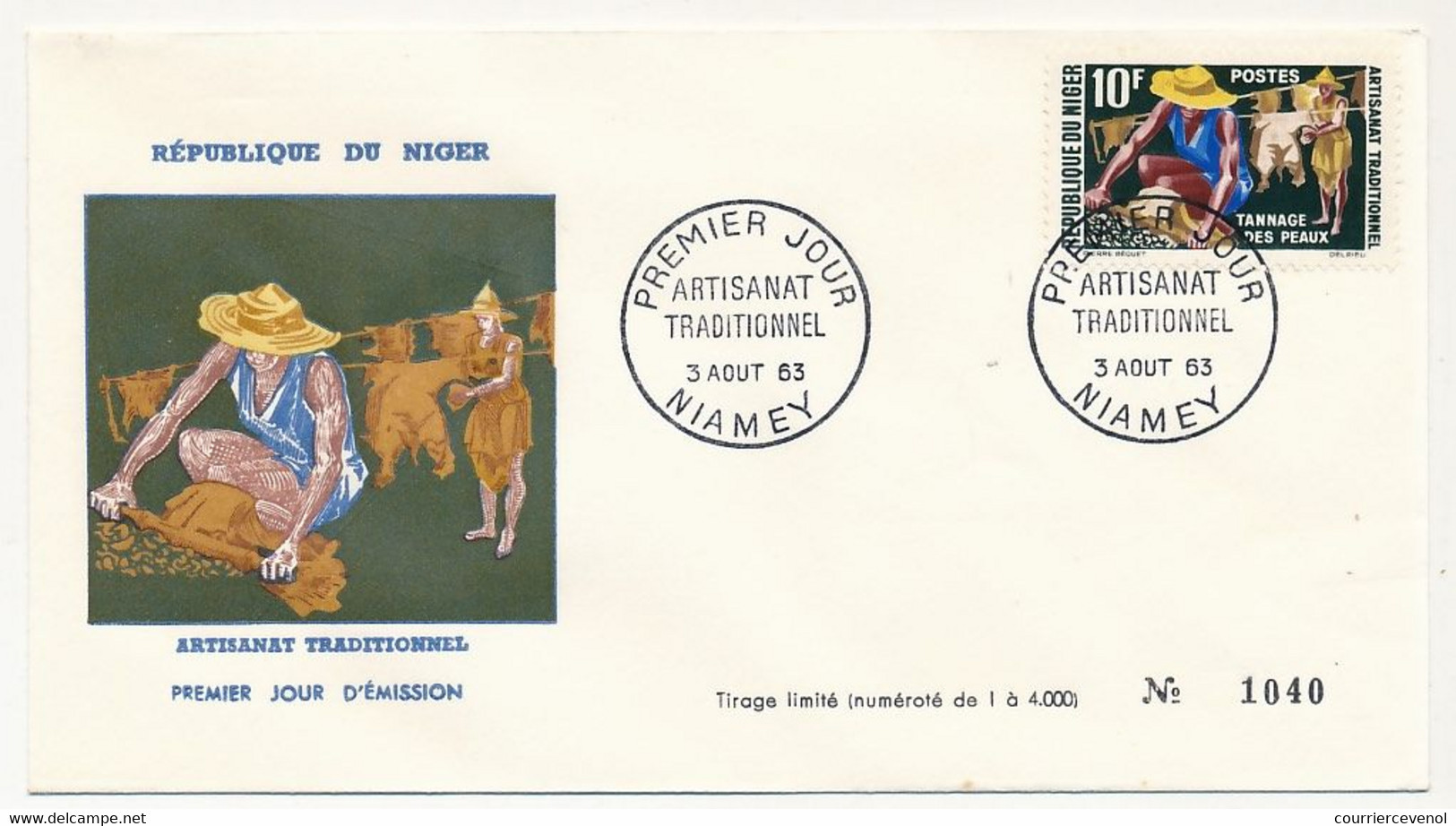 NIGER => 6 Enveloppes FDC => Artisanat Traditionnel - Série 6 Valeurs - NIAMEY - 3 Aout 1965 - Niger (1960-...)