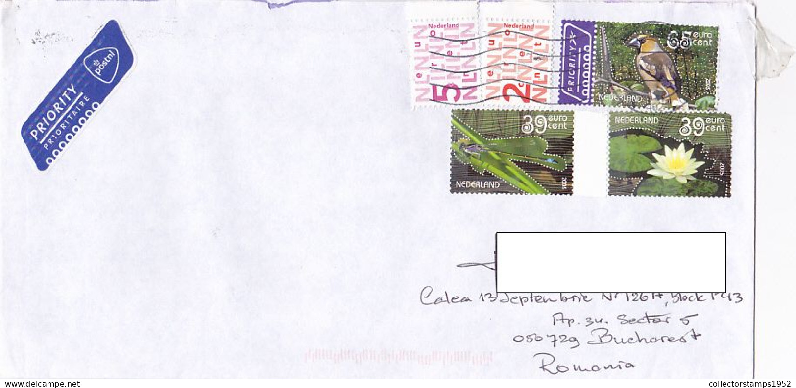 BIRD, DRAGONFLY, WATER LILY, FINE STAMPS ON COVER, 2021, NETHERLANDS - Cartas & Documentos