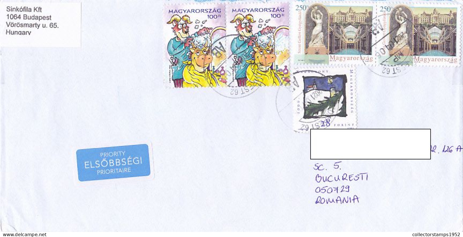 CARTOONS, THERMAL BATHS, CHRISTMAS, FINE STAMPS ON COVER, 2021, HUNGARY - Briefe U. Dokumente