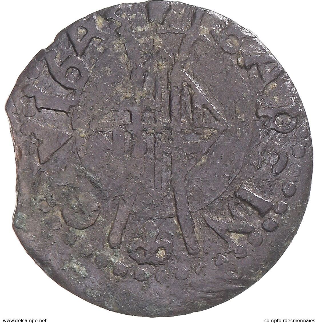 Monnaie, Espagne, CATALONIA, Louis XIII, Seiseno, 1643, Barcelona, TB+, Cuivre - Monete Provinciali