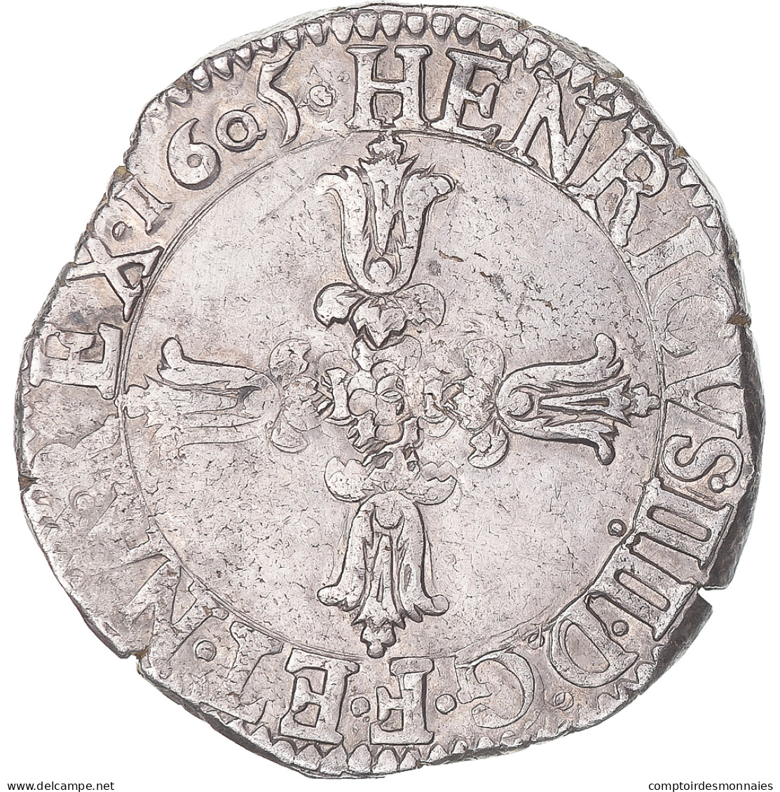 Monnaie, France, 1/4 D'écu à La Croix Feuillue De Face, 1605, La Rochelle - 1589-1610 Enrico IV