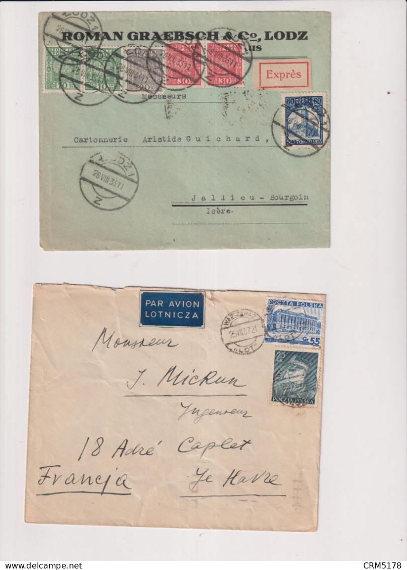 LOT 7 LETTRES PAR AVION 1935 à 1939 POUR LA FRANCE - Macchine Per Obliterare (EMA)