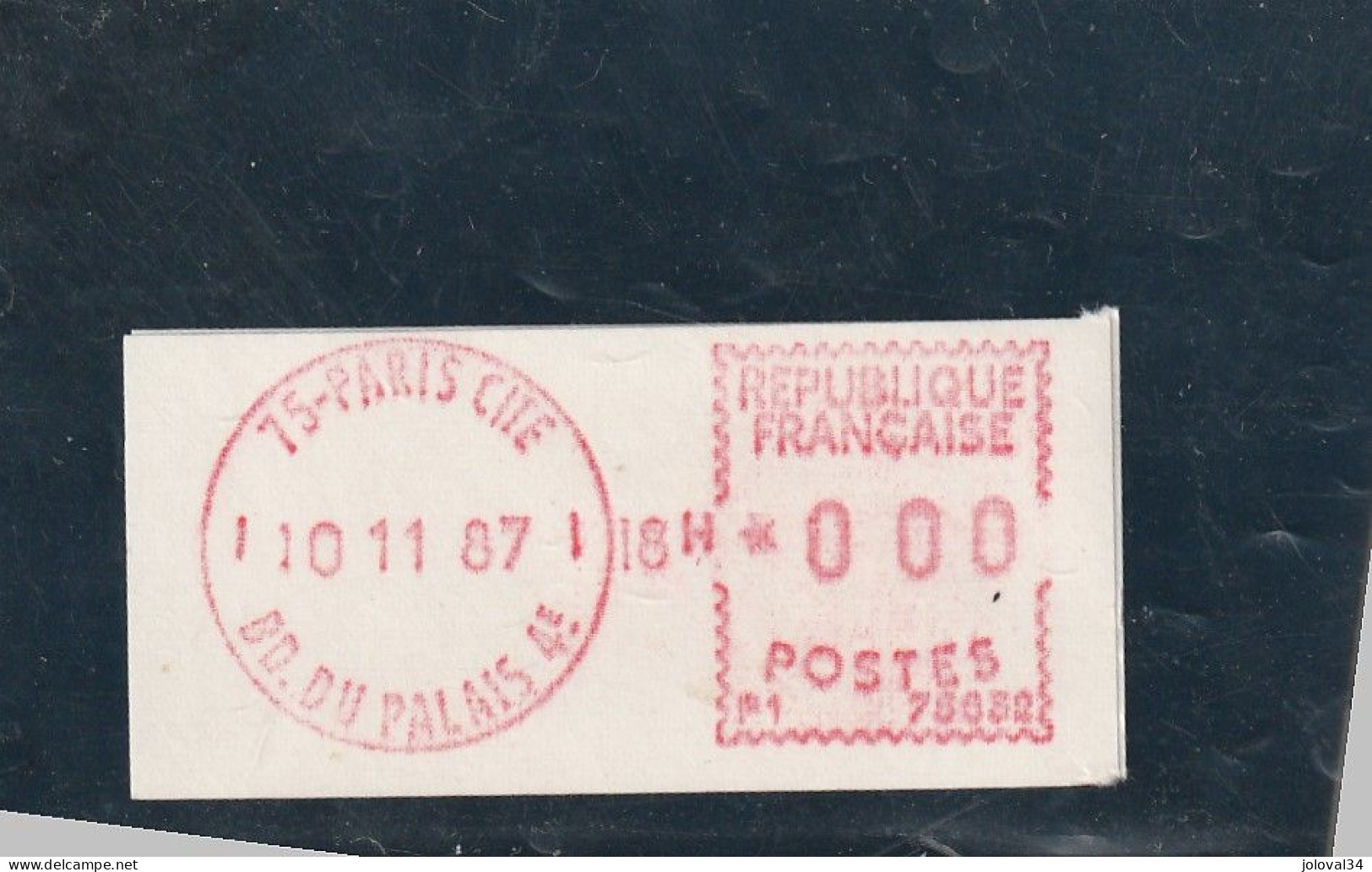 Vignette EMA - 75 PARIS CITE Bd Du Palais 4è 10/11/87 - P1  75632 - 1985 Papier « Carrier »