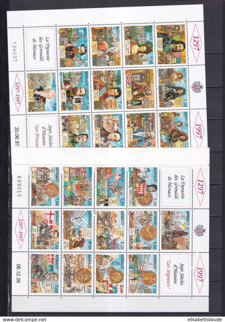 MONACO - 1997 - ANNEE COMPLETE Avec BLOCS ! ** MNH - COTE = 202.5 EUR. - 27 TIMBRES + 6 BLOCS - LARGEMENT SOUS FACIALE - Annate Complete