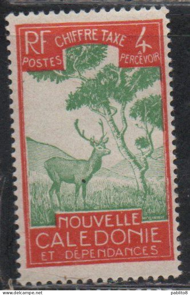 NOUVELLE CALEDONIE NEW NUOVA CALEDONIA 1928 POSTAGE DUE STAMPS TAXE SEGNATASSE MALAYAN SAMBAR 4c MH - Strafport