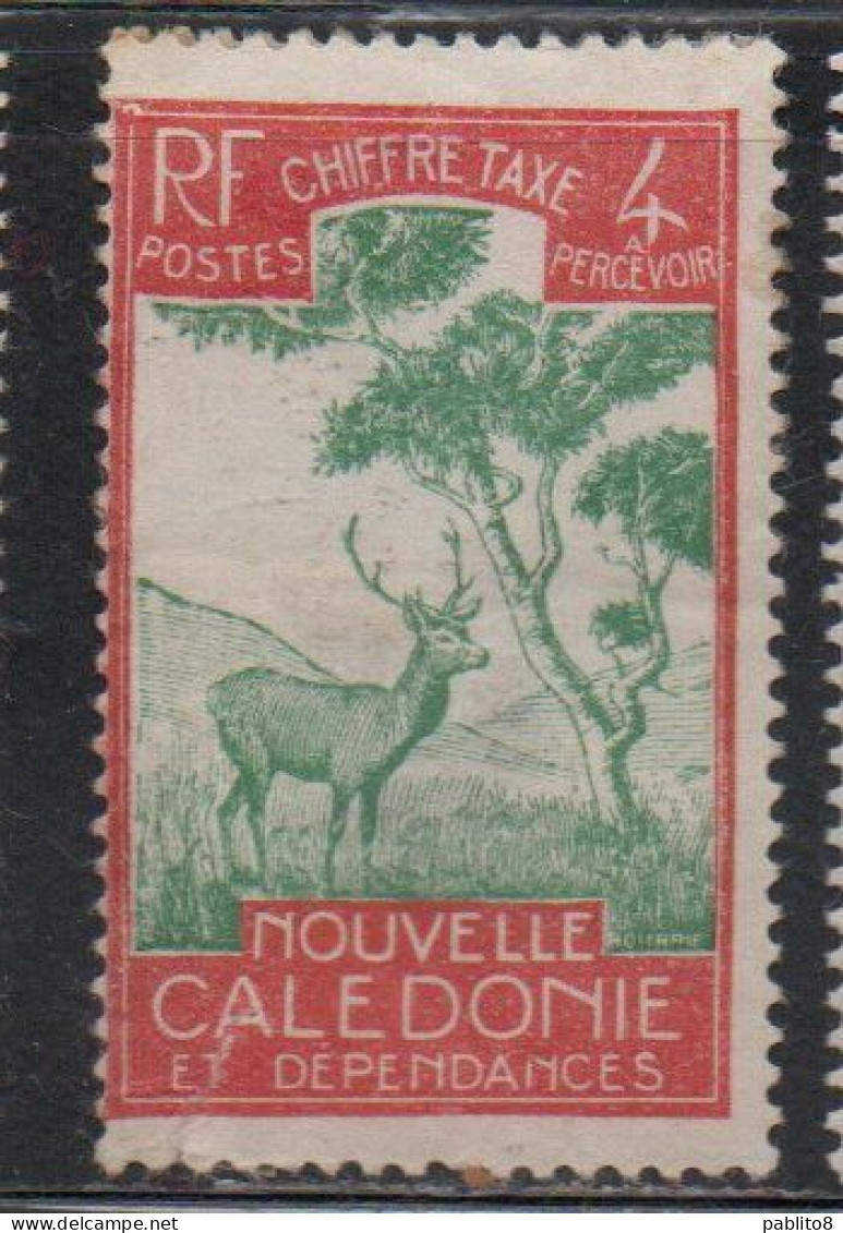 NOUVELLE CALEDONIE NEW NUOVA CALEDONIA 1928 POSTAGE DUE STAMPS TAXE SEGNATASSE MALAYAN SAMBAR 4c MH - Strafport