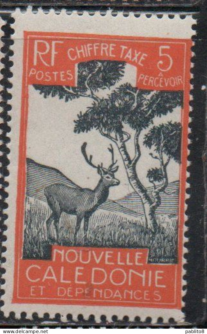 NOUVELLE CALEDONIE NEW NUOVA CALEDONIA 1928 POSTAGE DUE STAMPS TAXE SEGNATASSE MALAYAN SAMBAR 5c MH - Portomarken