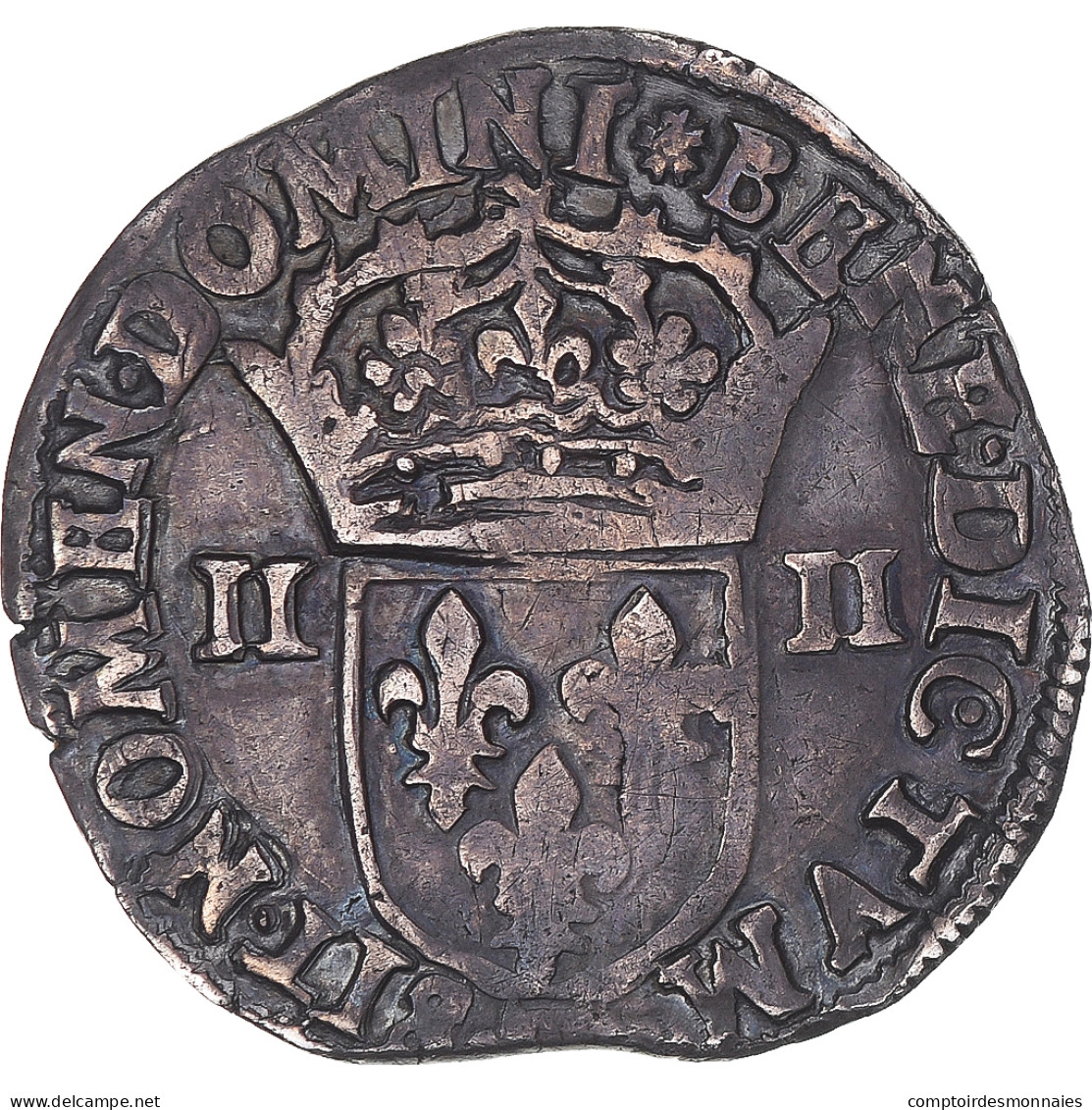 Monnaie, France, Charles X, 1/4 D'écu à La Croix De Face, 1597, Nantes, TTB - 1589-1610 Henry IV The Great