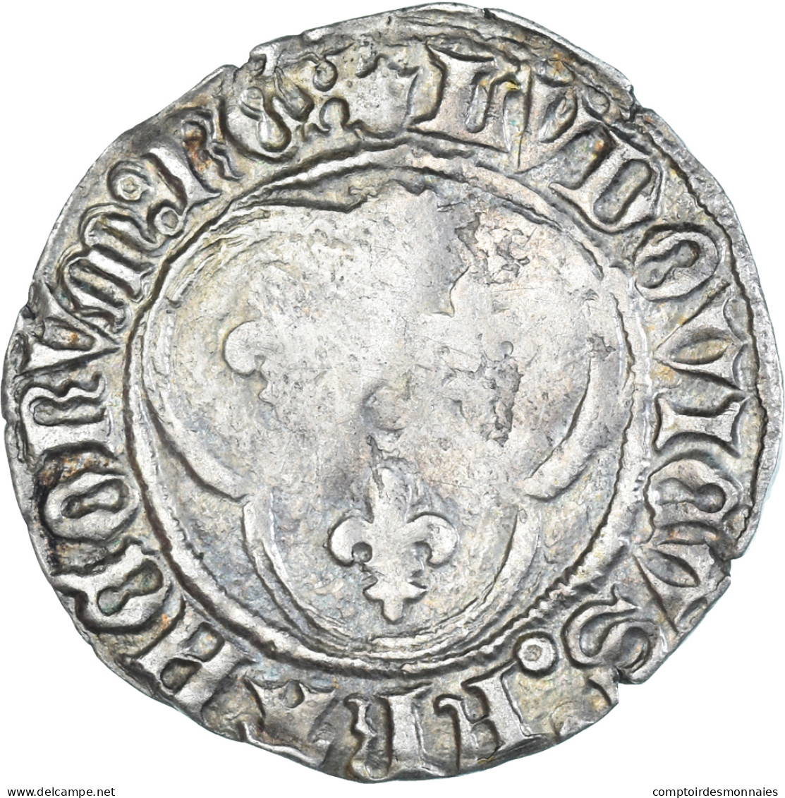 Monnaie, France, Louis XI, Blanc Au Soleil, Montpellier, TTB, Billon - 1461-1483 Louis XI. Le Prudent