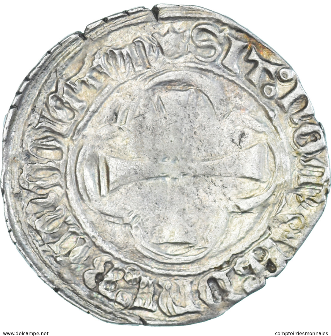 Monnaie, France, Louis XI, Blanc Au Soleil, Montpellier, TTB, Billon - 1461-1483 Louis XI Le Prudent