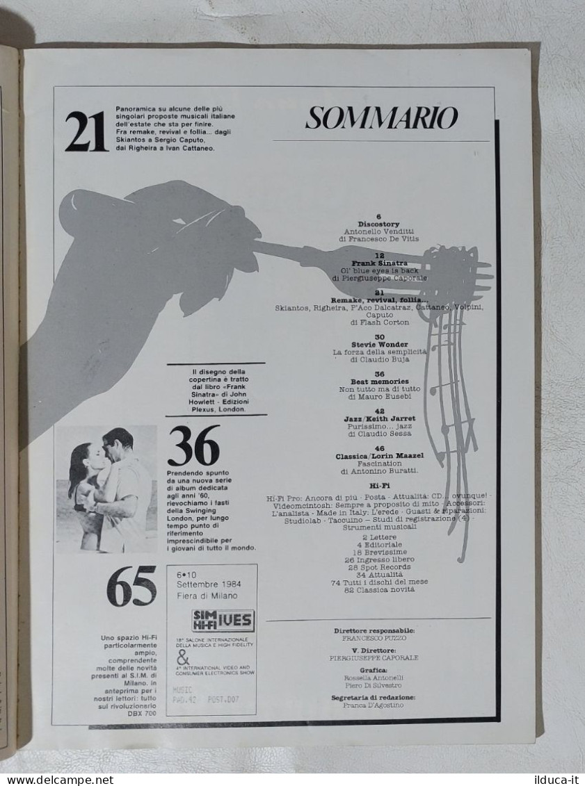 I114264 MUSIC 1984 A. VI N. 60 - Venditti / Frank Sinatra / Stevie Wonder - Música