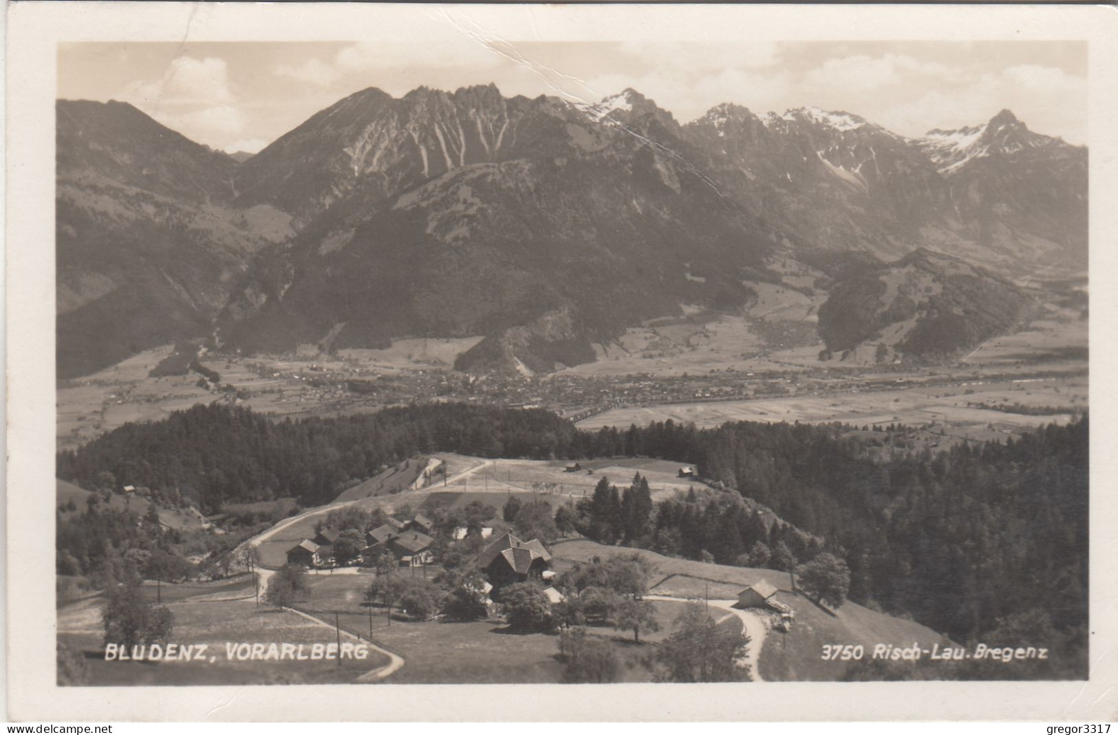 C8550) BLUDENZ - Vorarlberg - Straße Häuser Berge 1947 - Bludenz
