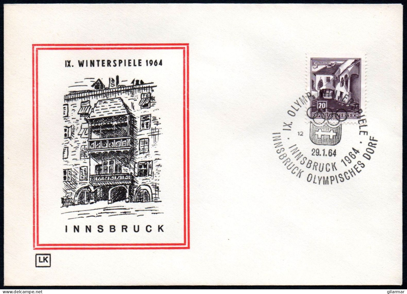 AUSTRIA INNSBRUCK 1964 - OLYMPIC WINTER GAMES INNSBRUCK '64 - OLYMPIC VILLAGE - CANCEL # 12 - G - Winter 1964: Innsbruck