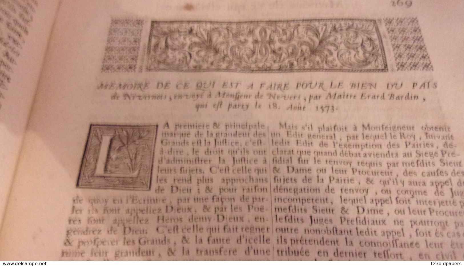 1703 LES OEUVRES DE MAISTRE GUY COQUILLE, SIEUR DE ROMENAY NIVERNAIS DROIT A BORDEAUX CLAUDE LABOTTIERE MDCCIII