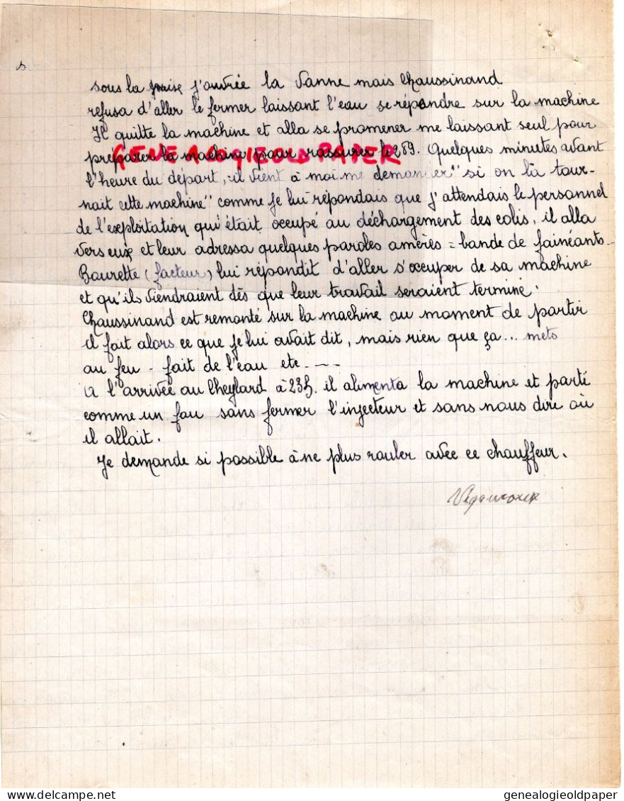 07- LE CHEYLARD-CHEMINS FER DEPARTEMENTAUX VIVARAIS LOZERE-CHAUFFEUR CHAUSSINAND-VIGOUROUX-PLANCHON-BLACHIER-1944 - Documentos Históricos