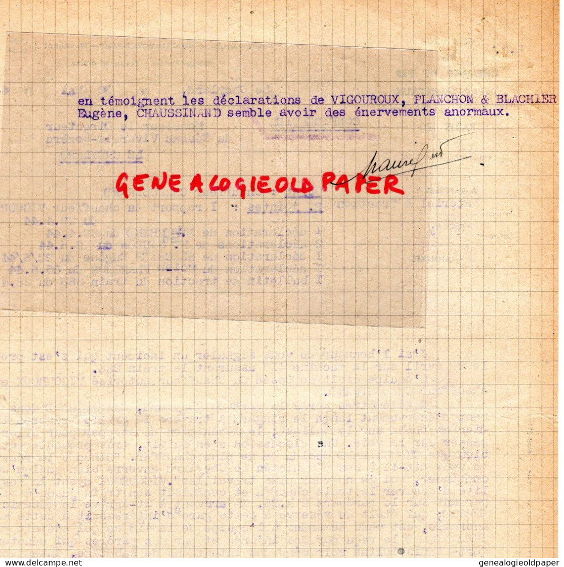 07- LE CHEYLARD-CHEMINS FER DEPARTEMENTAUX VIVARAIS LOZERE-CHAUFFEUR CHAUSSINAND-VIGOUROUX-PLANCHON-BLACHIER-1944 - Documentos Históricos