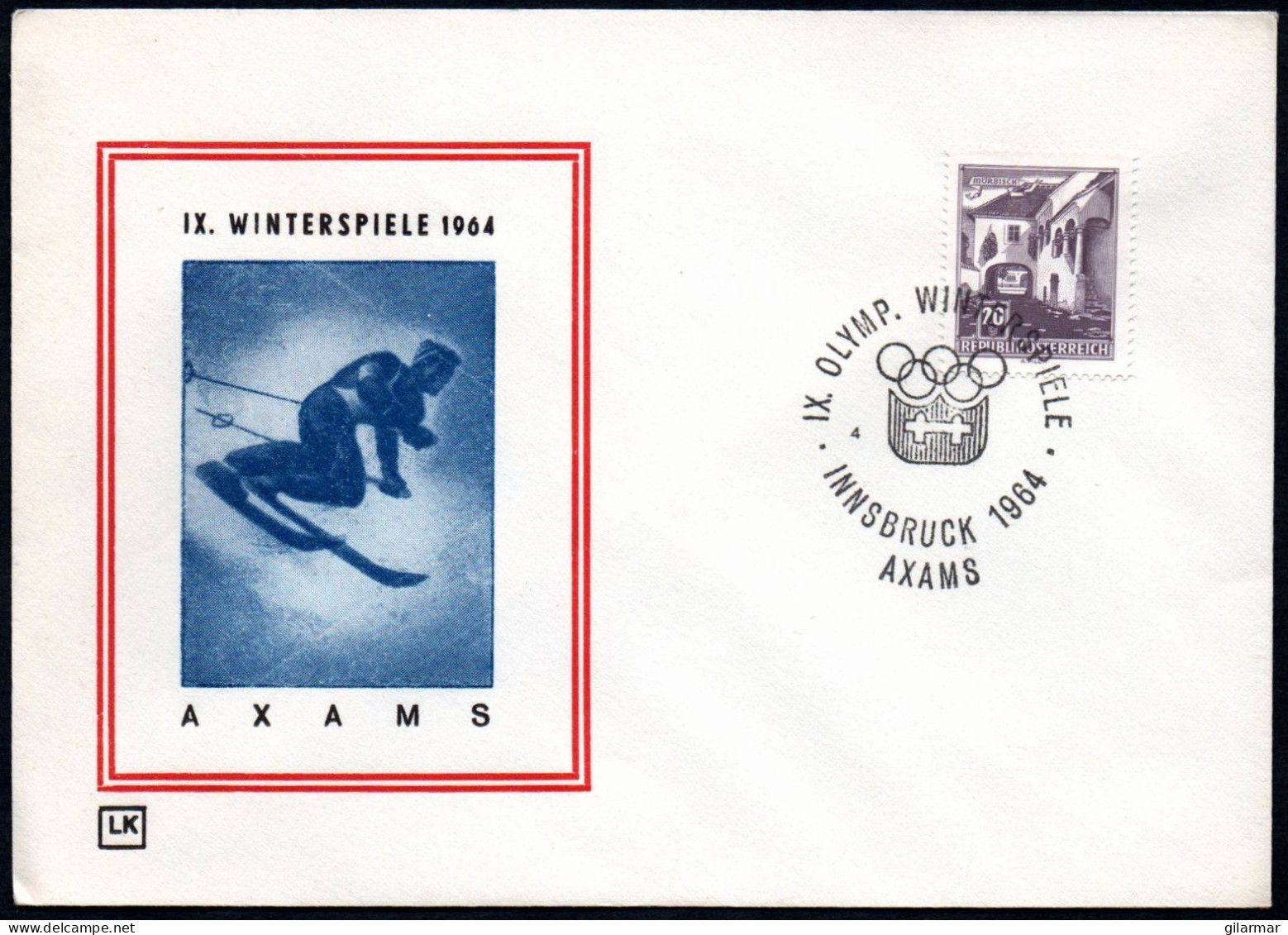 AUSTRIA AXAMS 1964 - IX OLYMPIC WINTER GAMES - INNSBRUCK '64 - CANCEL # 4 - G - Winter 1964: Innsbruck