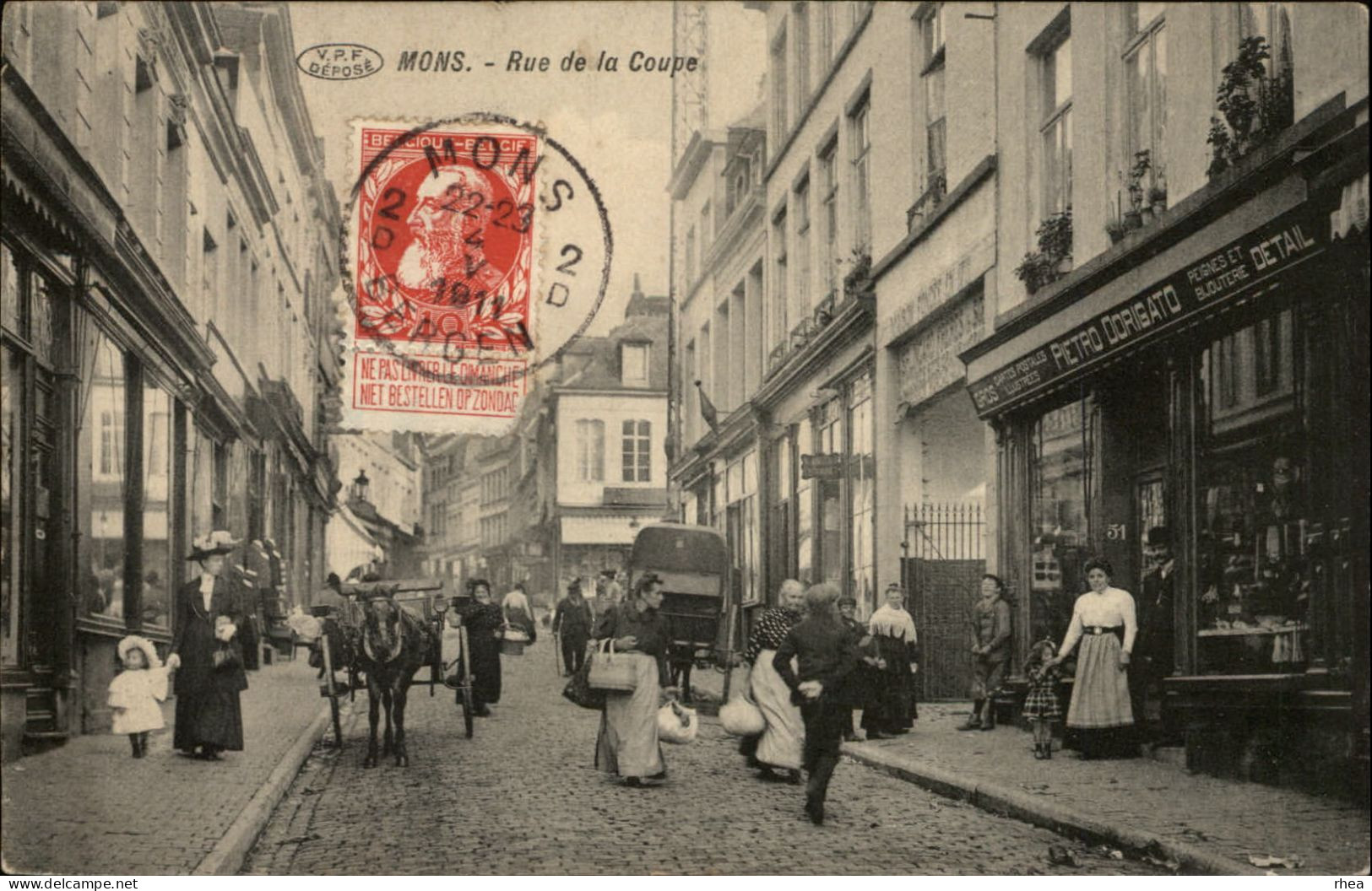 BELGIQUE - MONS - Rue De La Coupe - Carotte Tabac - Bijouterie - 1911 - Mons