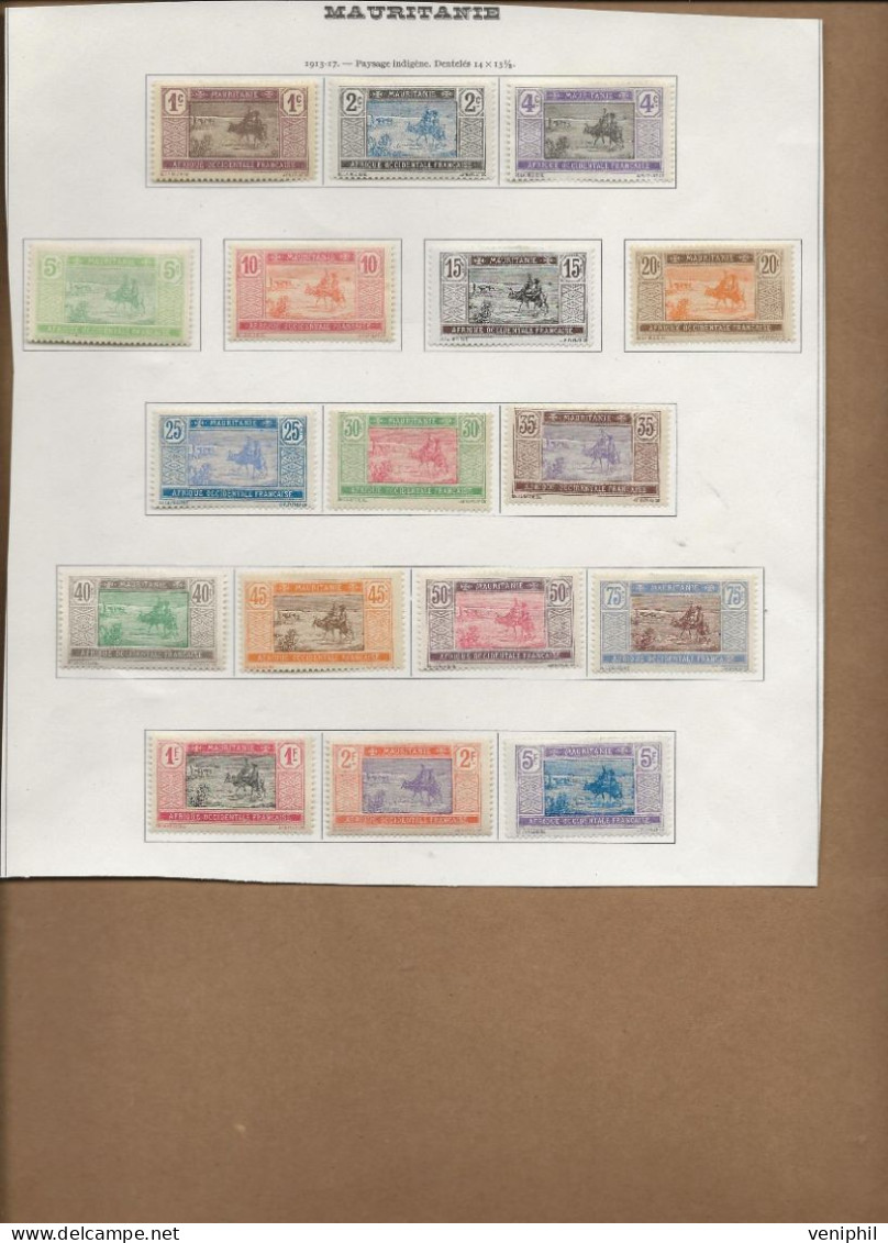 MAURITANIE - SERIE N° 17 A 33  NEUF CHARNIERE - COTE : 28 € - Mauritania (1960-...)