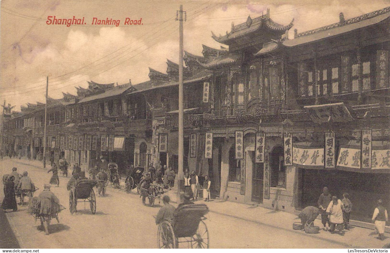 Shanghai - Manking Road - Animé - Pousse Pousse - Khun & Komor - Carte Postale Ancienne - China