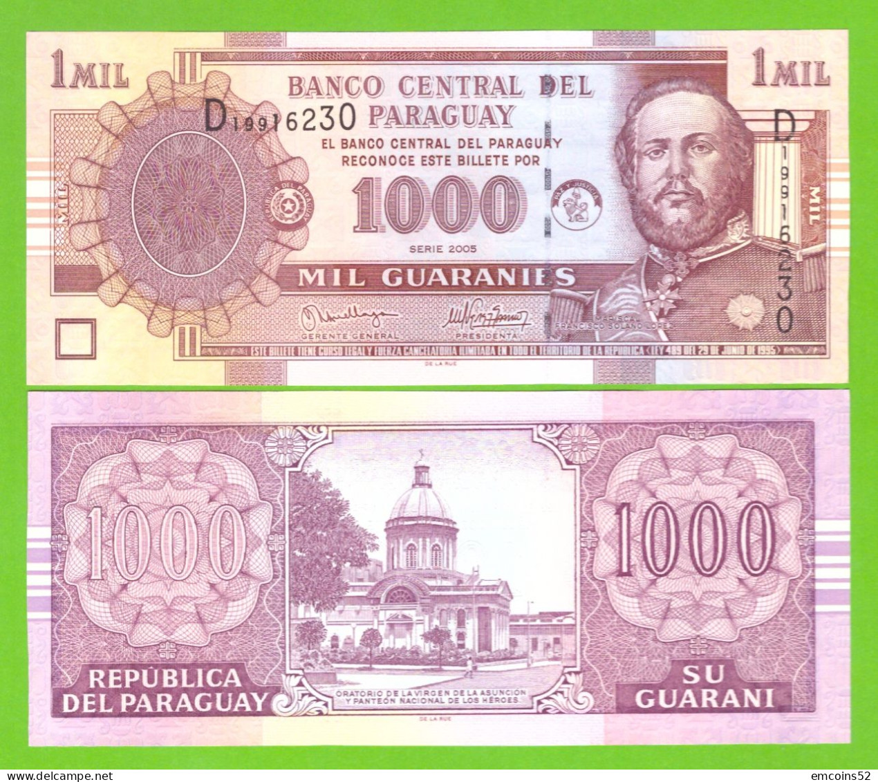 PARAGUAY 1000 GUARANIES 2005 P-222b UNC - Paraguay