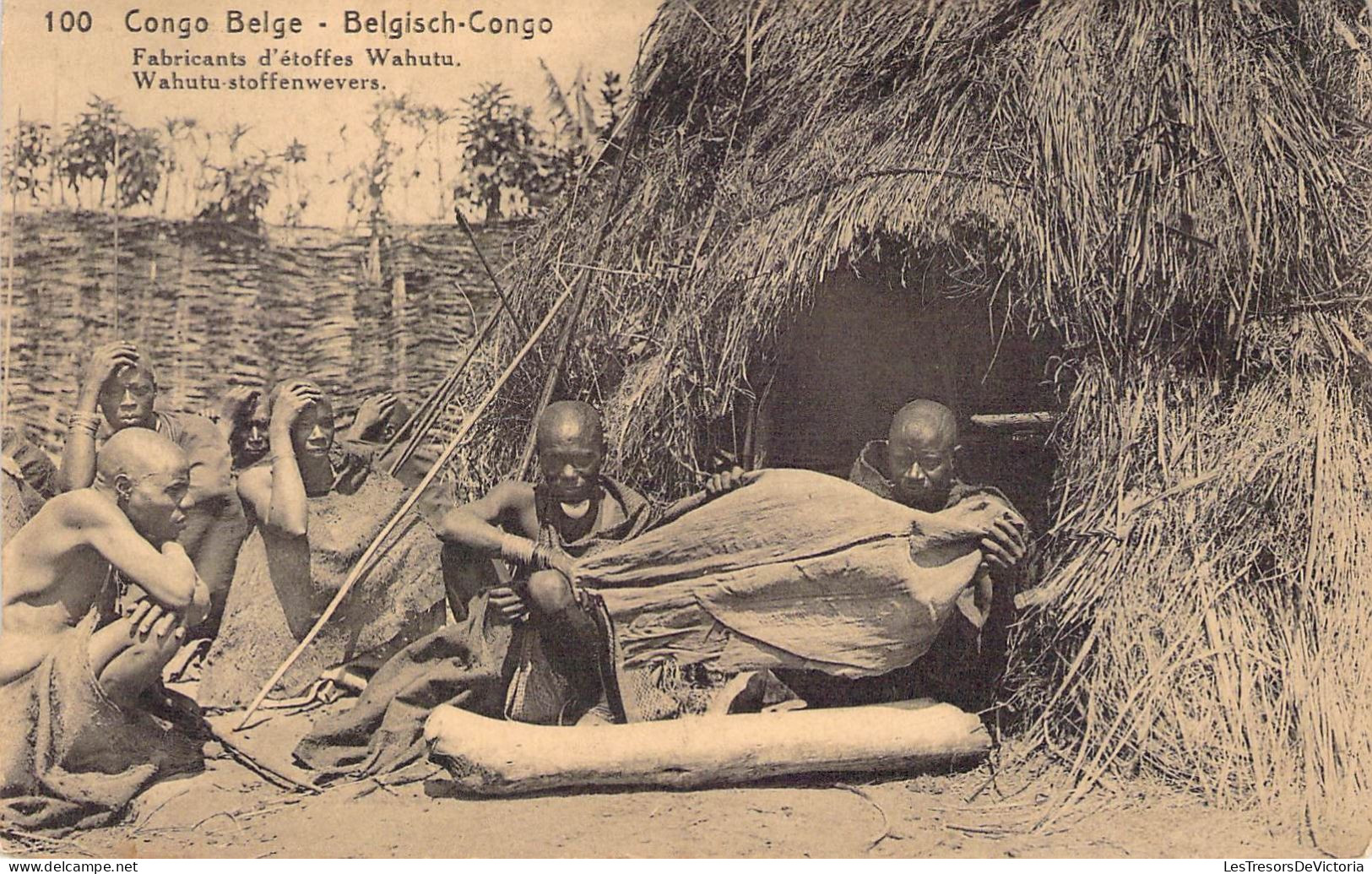 Congo Belge - Fabricants D'étffes Wahutu - Animé -  Carte Postale Ancienne - Belgian Congo