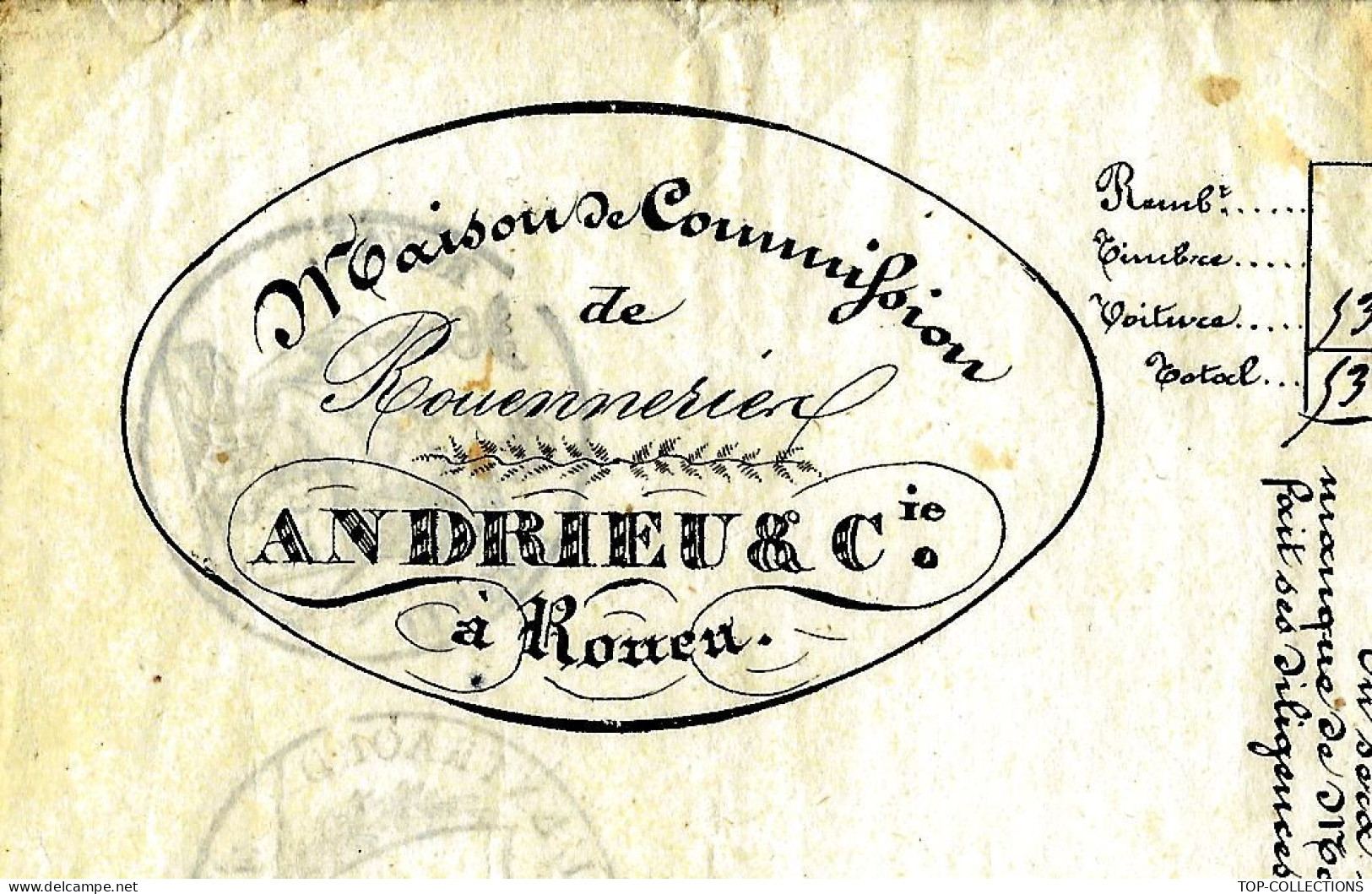 1841  LETTRE DE VOITURE TRANSPORT ROULAGE  Andrieu à Rouen  Balle Rouennerie Pour Revert Montlieu Charente - 1800 – 1899