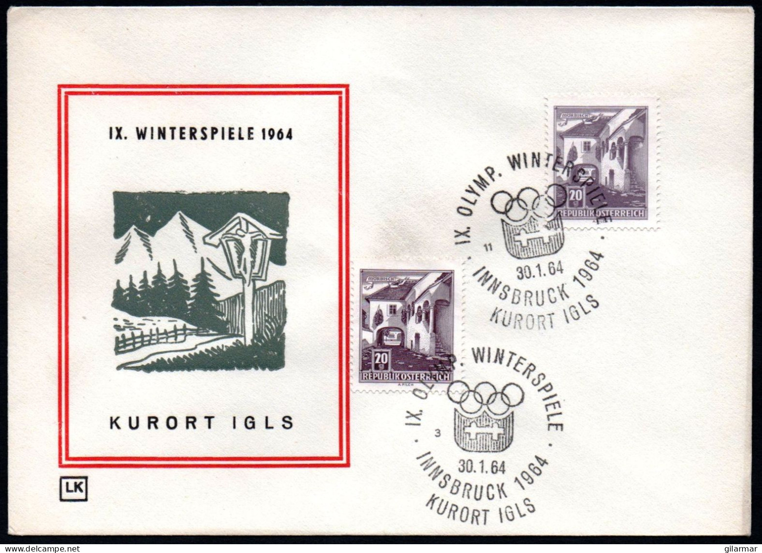 AUSTRIA KURORT IGLS 1964 - IX OLYMPIC WINTER GAMES - INNSBRUCK '64 - CANCELS # 3 & 11 - G - Invierno 1964: Innsbruck
