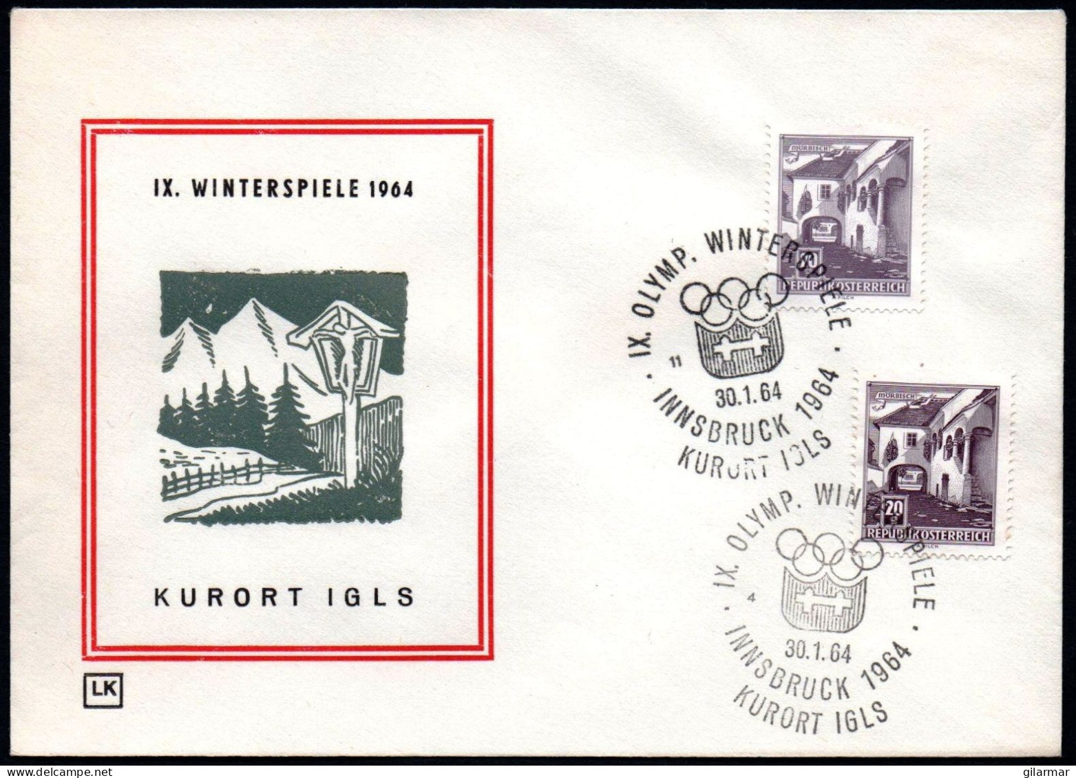 AUSTRIA KURORT IGLS 1964 - IX OLYMPIC WINTER GAMES - INNSBRUCK '64 - CANCELS # 4 & 11 - G - Hiver 1964: Innsbruck