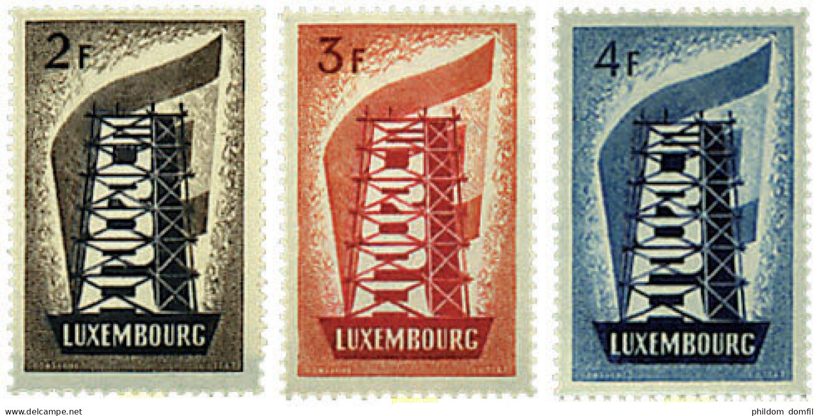 339448 HINGED LUXEMBURGO 1956 EUROPA CEPT. RECONSTRUYENDO EUROPA - Other & Unclassified
