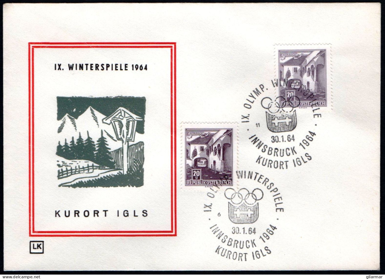 AUSTRIA KURORT IGLS 1964 - IX OLYMPIC WINTER GAMES - INNSBRUCK '64 - CANCELS # 6 & 11 - G - Hiver 1964: Innsbruck