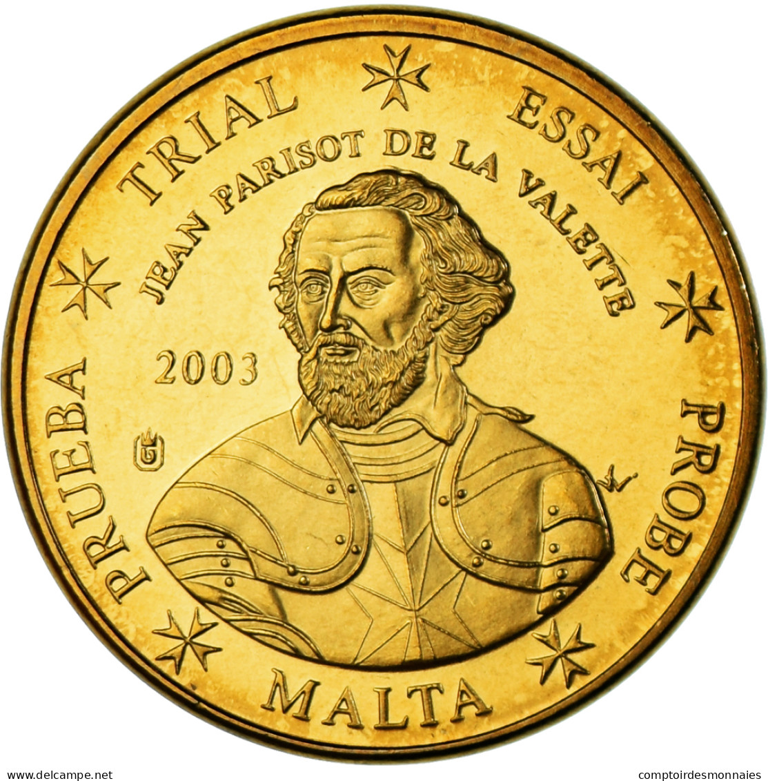 Malte, 10 Euro Cent, 2003, Unofficial Private Coin, SPL+, Laiton - Malta