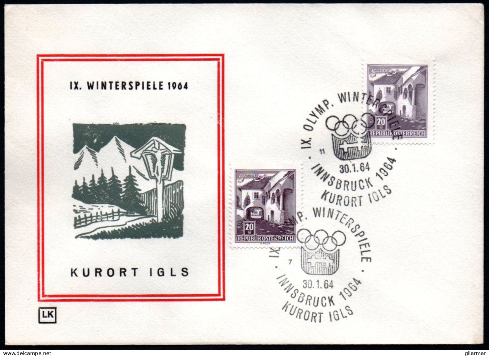 AUSTRIA KURORT IGLS 1964 - IX OLYMPIC WINTER GAMES - INNSBRUCK '64 - CANCELS # 7 & 11 - G - Winter 1964: Innsbruck