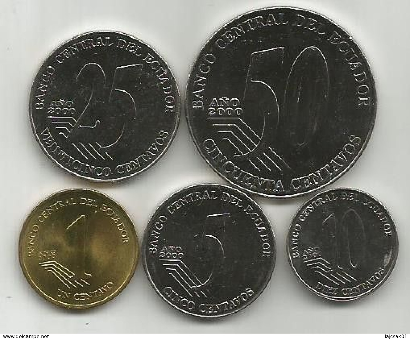 Ecuador 2000. High Grade Coin Set 1,5,10,25 And 50 Centavos - Ecuador