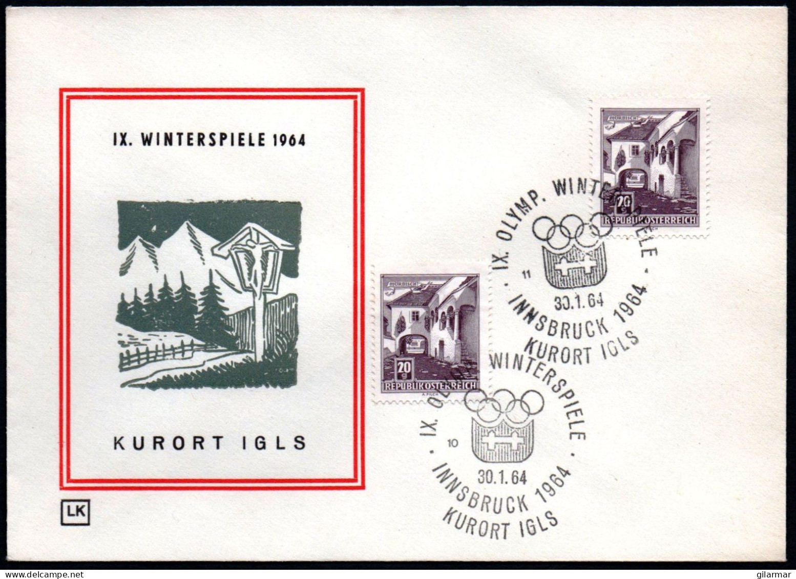 AUSTRIA KURORT IGLS 1964 - IX OLYMPIC WINTER GAMES - INNSBRUCK '64 - CANCELS # 10 & 11 - G - Invierno 1964: Innsbruck