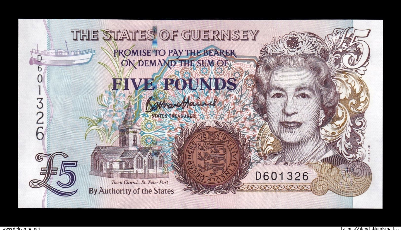 Guernsey 5 Pounds Elizabeth II 2023 Pick 56d Sc Unc - Guernsey