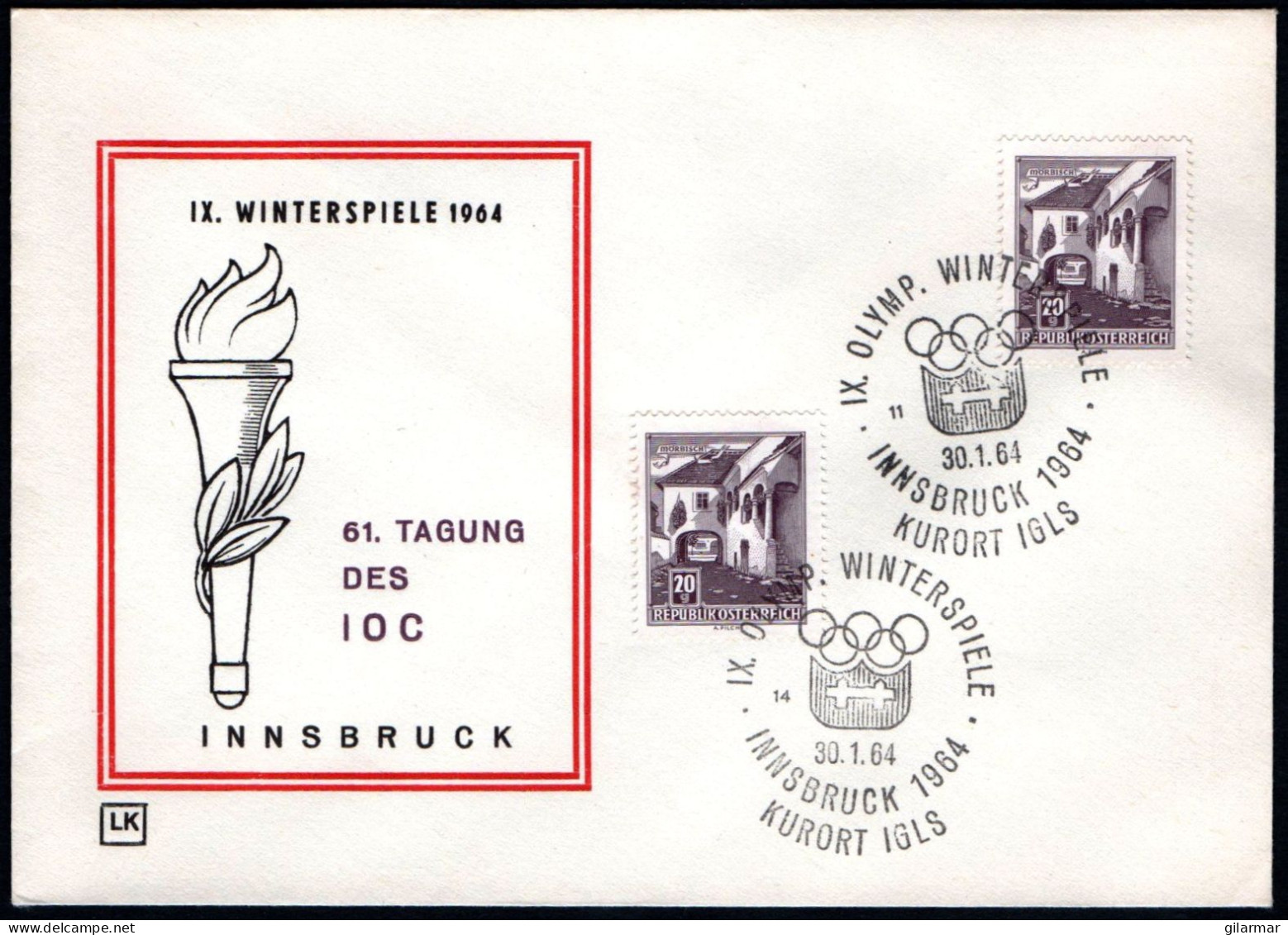 AUSTRIA KURORT IGLS 1964 - IX OLYMPIC WINTER GAMES - INNSBRUCK '64 - CANCELS # 14 & 11 - G - Invierno 1964: Innsbruck