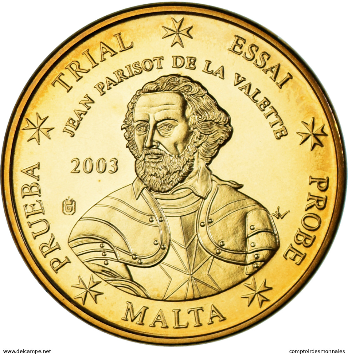 Malte, 20 Euro Cent, 2003, Unofficial Private Coin, SPL+, Laiton - Malte