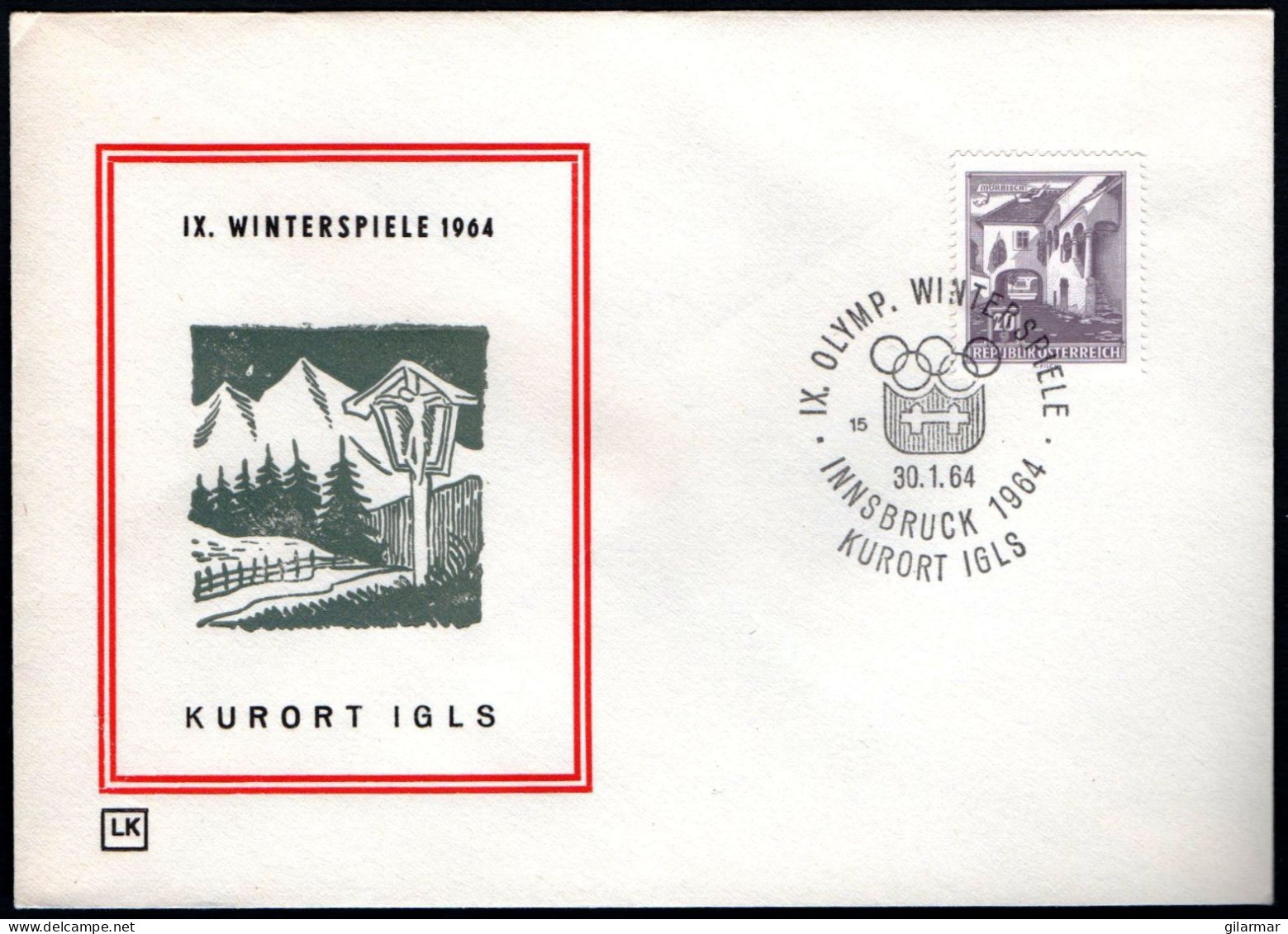 AUSTRIA KURORT IGLS 1964 - IX OLYMPIC WINTER GAMES - INNSBRUCK '64 - CANCEL # 15 - G - Hiver 1964: Innsbruck