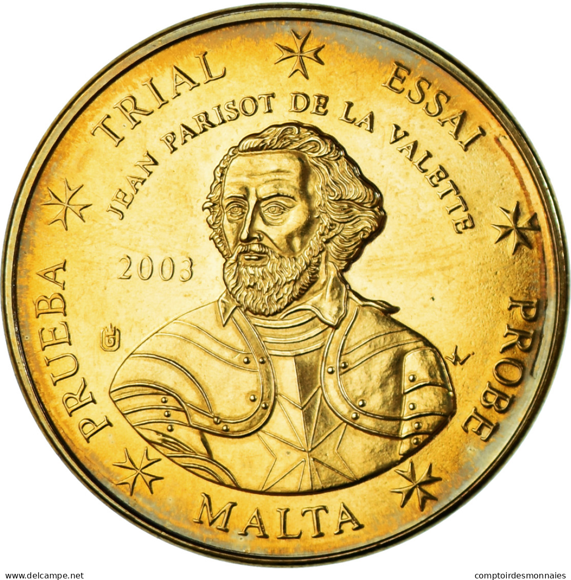 Malte, 50 Euro Cent, 2003, Unofficial Private Coin, SPL, Laiton - Malte