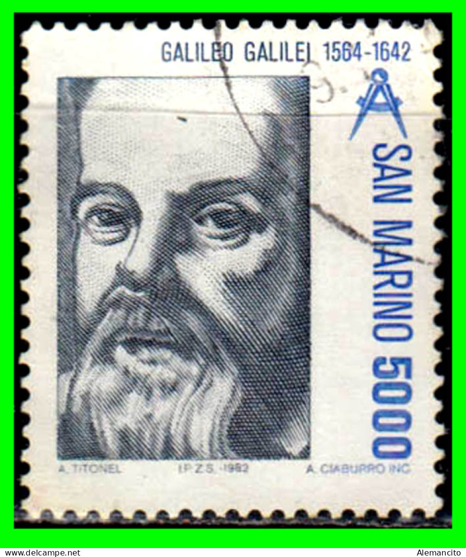 SAN MARINO ( EUROPA ) SELLO AÑO 1982 PIONEROS DE LA CIENCIA GALILEO GALILEI - Used Stamps