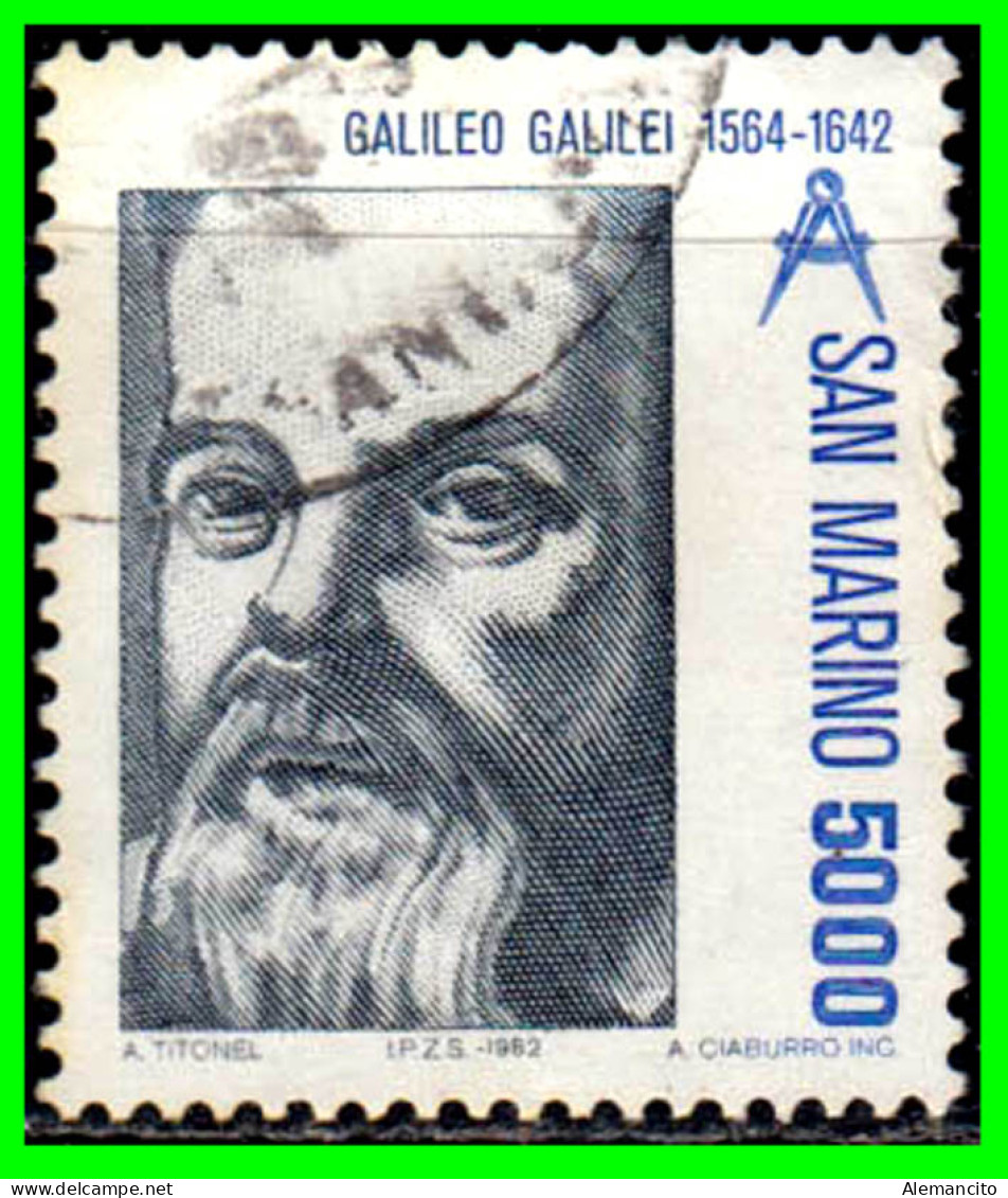 SAN MARINO ( EUROPA ) SELLO AÑO 1982 PIONEROS DE LA CIENCIA GALILEO GALILEI - Used Stamps