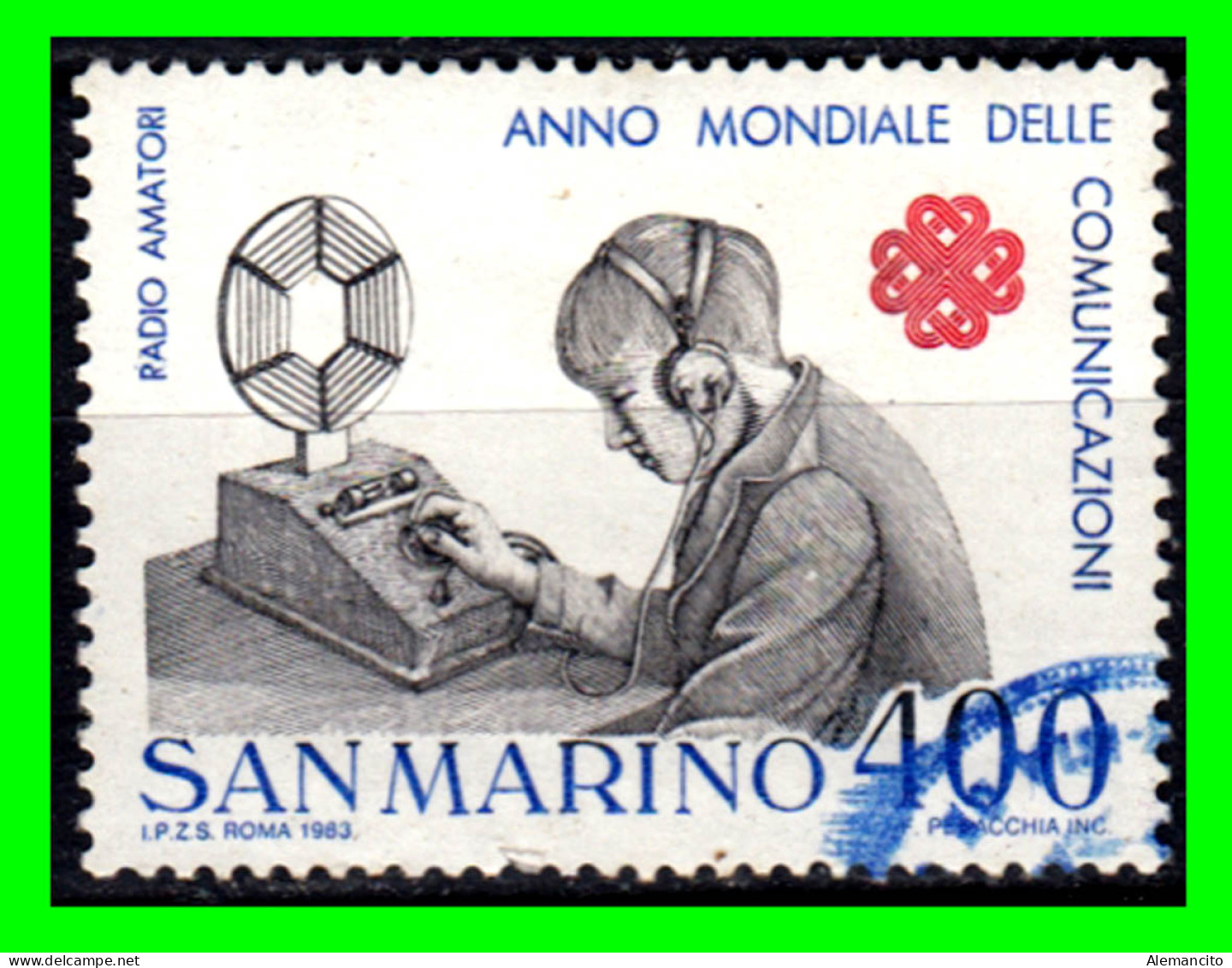SAN MARINO ( EUROPA ) SELLO AÑO 1933 AÑO MUNDIAL DE LAS COMUNICACIONES - Usados