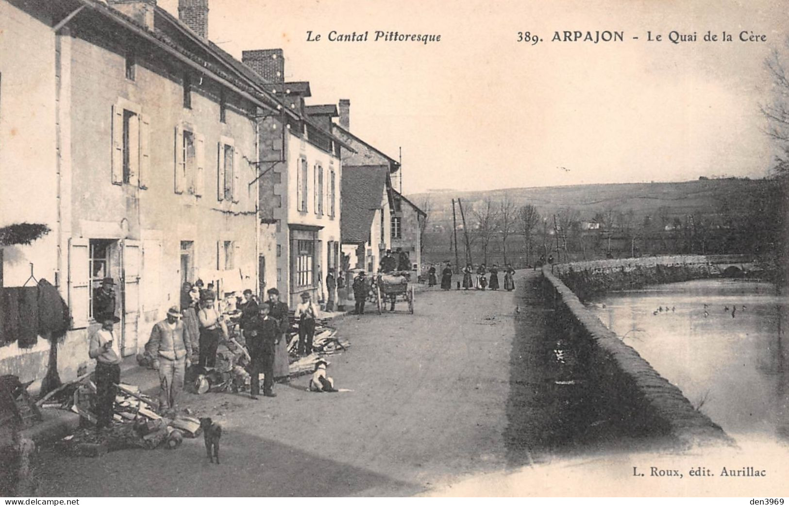 ARPAJON (Cantal) - Le Quai De La Cère - Voyagé 1908 (voir Les 2 Scans) Robert Assurances Maurs - Arpajon Sur Cere