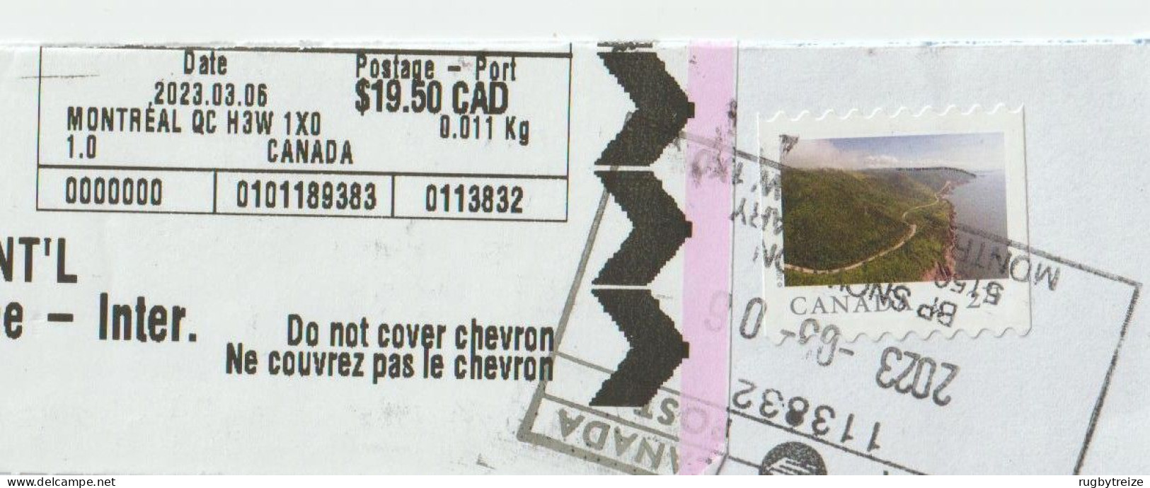 6608 Lettre Cover Canada Recommandé Registered Code Barre MONTREAL - Cartas & Documentos