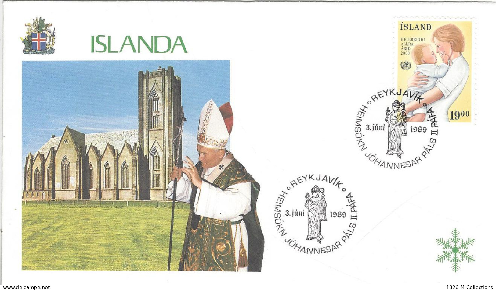 Envellope Voyage Du Pape Jean Paul II ISLANDE N° 647 Y & T - FDC